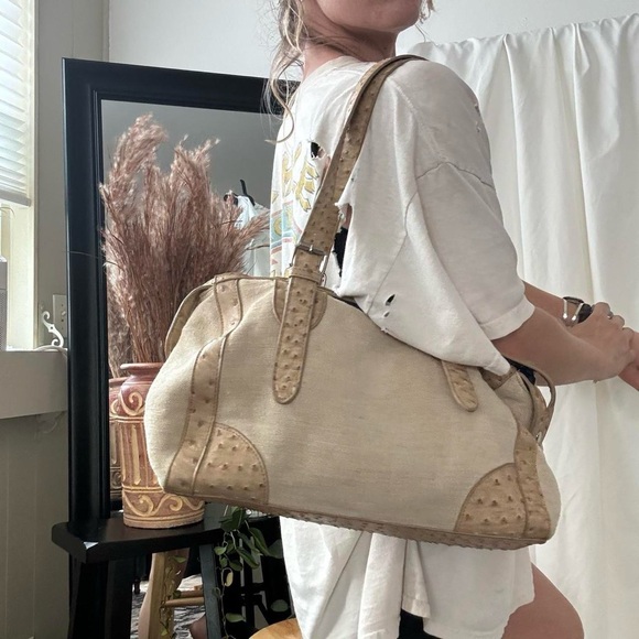 Merona ▪️ jute burlap barrel bag ▪️ shoulder purse - Picture 7 of 8